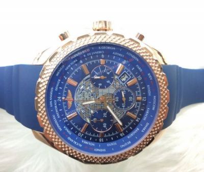 Copy Breitling for Bentley Chronograph Dial - Breitling Blue Face Watch For Mens